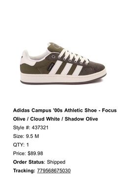 adidas Campus Low-Top Sneakers in Olive & White